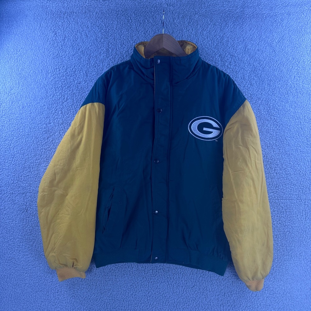 Vintage Green Bay Packers NFL Competitor Game Day Jacket Mens Large Green Gold